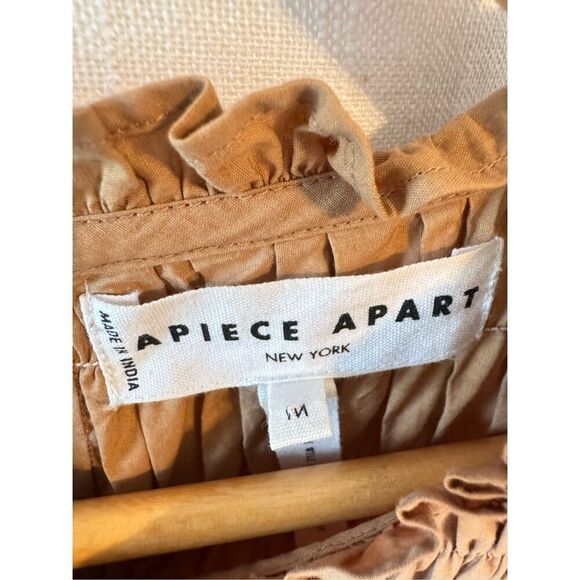 Apiece Apart Aldea Smocked Mini Dress Dipped Shibori Organic Cotton Size Medium - Picture 5 of 12